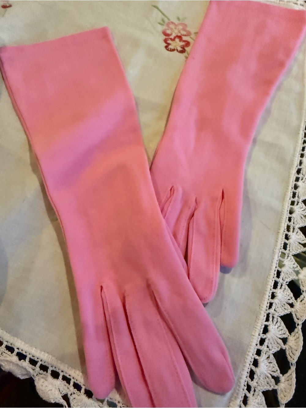 Pink Opera Gloves Long Formal Evening Prom Cosplay vintage new